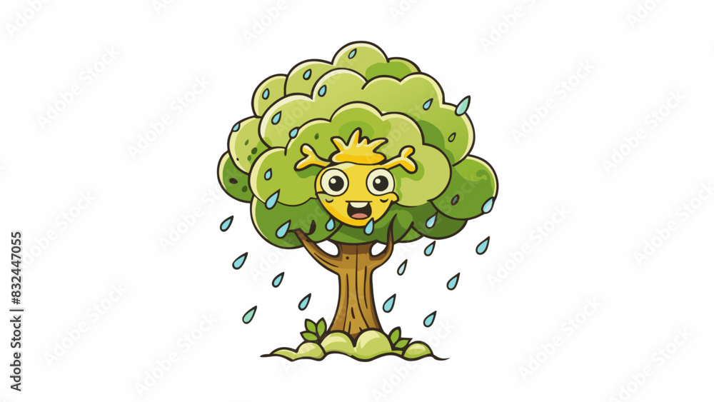 Storm Rages Cartoon As the storm rages on outside a sy tree surrenders to the forces of ...