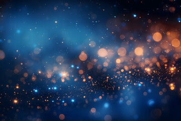 Canvas Print - Enchanting Blue Glitter with Bokeh Effect Magical Background