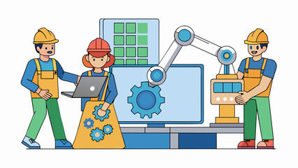 Poster - Engineers are experts in machines and technology being able to design and construct intricate devices that perform specific tasks. They are constantly. Cartoon Vector.