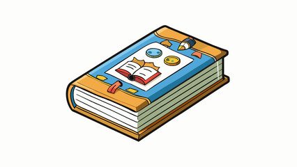 Poster - Inspecting a book The book has a soft paperback cover and is approximately 200 pages long. It is filled with black and white text and some colorful. Cartoon Vector.