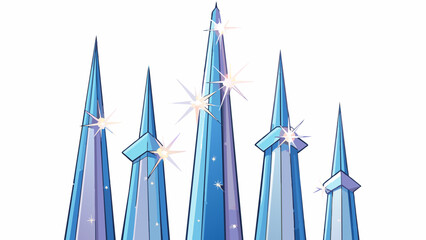 Wall Mural - One of the most striking features of the mar is the towering towering spires that seemingly defy gravity and reach towards the dark starspeckled sky.. Cartoon Vector.