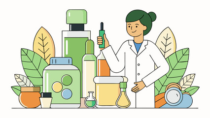 Poster - The buyer is a healthconscious individual on the lookout for natural and organic skincare products. They pay attention to ingredient lists and avoid. Cartoon Vector.