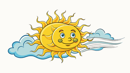 Sticker - The gentle breeze on a hot summer day providing relief and refreshing coolness representing Gods peaceful presence and comfort in times of struggle.. Cartoon Vector.