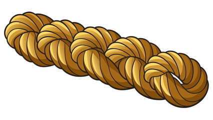 Canvas Print - Visualize a thick rough and co rope made from multiple strands of string twisted together. This type of string is often used for heavyduty tasks like. Cartoon Vector.