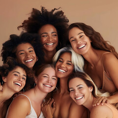 Wall Mural - A group of diverse women, each with different ethnicities