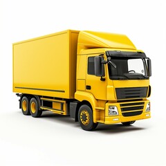 yellow truck isolated on white