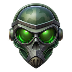 Wall Mural - skull wearing night vision tactical helmet, suitable for t shirt, badge, logo design