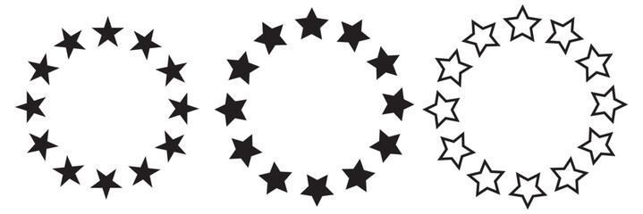 Wall Mural - star in circle isolated on white background vector illustration. stars in round circular emblem ----