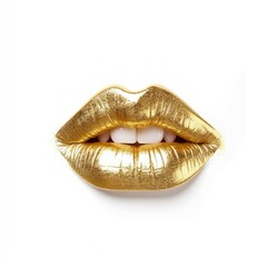 close up of gold lips