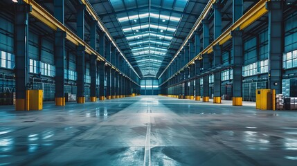 efficient warehouse interior showcasing logistics and supply chain management industrial photo