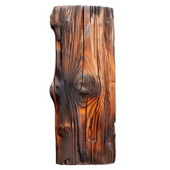 Wall Mural - Treated wooden log fence post die cut PNG style isolated on white and transparent background