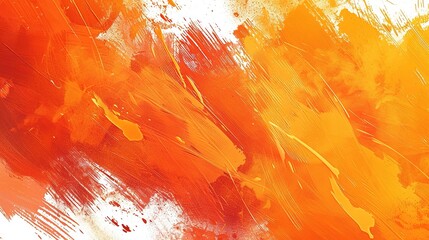 Wall Mural - orange background with abstract brush strokes in various orange hues