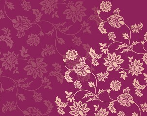Wall Mural - Colorful paisley floral pattern , textile swatch , royal India	