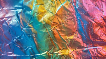 Wall Mural - holographic metallic cowhide texture with iridescent rainbow colors abstract background