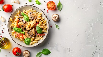 Sticker - mushrooms and chicken paste in white plate