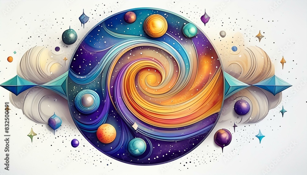 3d flat icon as Galactic Watercolors Soft watercolor renditions of ...