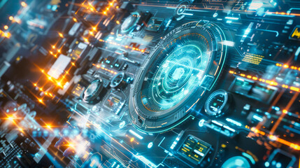 Wall Mural - abstract generic hologram interface