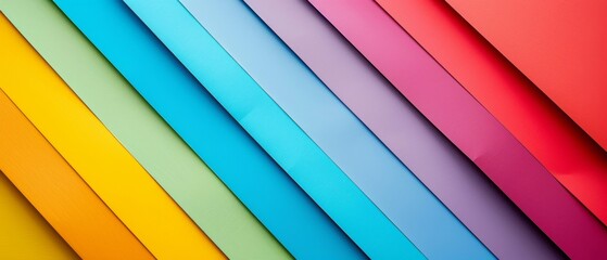 Aufkleber - Colorful rainbow colors colored texture with overlapping paper layers - Abstract background