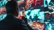 © Thanawat_Suesoypan - A closeup of a data scientist interpreting global trade data on multiple high-definition screens