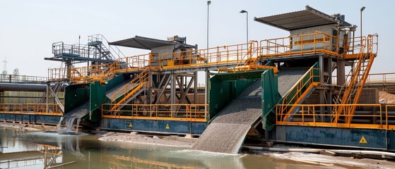 The image shows a large machine used in mining operations. The machine is used to separate the ore from the waste rock. Mineral separators magnetic separators and centrifugal separators for separating