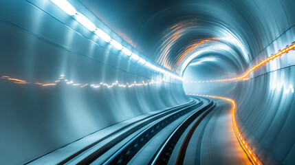 Wall Mural - curving subway tunnel