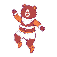 Wall Mural - cute cartoon bear  for tshirt design 