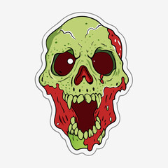 Wall Mural - skull head vector stiker