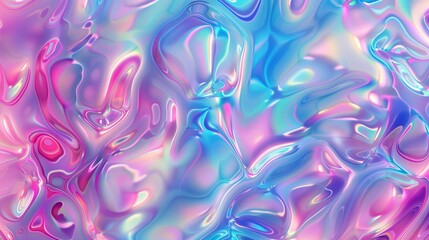 A pattern with holographic liquid of pink, blue and purple colors.