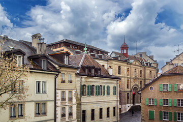 Canvas Print - Street in Geneva, Switzerland