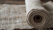 © Justlight - A roll of canvas made from environmentally friendly hemp fibers.