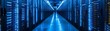 © ParinApril - Hightech data center with rows of servers glowing under blue lights, a symbol of modern data storage and cloud computing power