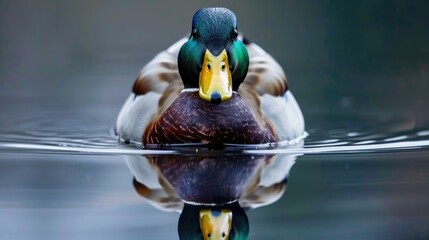 Reflection of duck in water