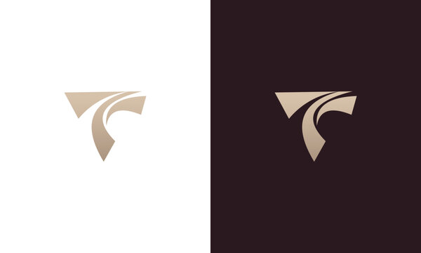letter t monogram logo design vector