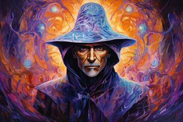 Wall Mural - A wise and ancient elven archmage, wielding spells of immense power and unparalleled wisdom. - Generative AI