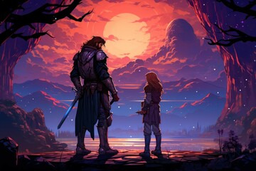 Wall Mural - a stalwart and valiant paladin, sworn to protect the innocent and uphold justice. - generative ai