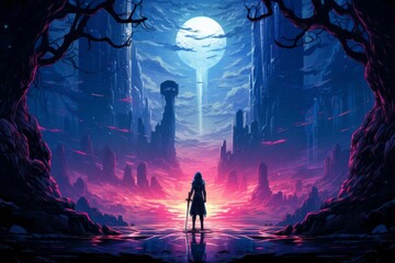 Wall Mural - a stalwart and valiant paladin, sworn to protect the innocent and uphold justice. - generative ai