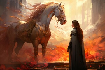 Wall Mural - a stalwart and valiant paladin, sworn to protect the innocent and uphold justice. - generative ai