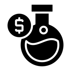 Poster - A solid design icon of financial flask

