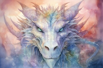 Wall Mural - A wise and ancient dragon, with scales that shimmer in the sunlight and the power of ancient magic. - Generative AI