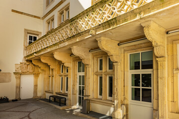 Wall Mural - Architectural fragments of Grand Ducal Palace (Palais grand-ducal), palace in Luxembourg City, in southern Luxembourg, is the official residence of the Grand Duke of Luxembourg. Luxembourg City.