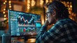 © Farda - Trader examining real-time forex charts on a desktop monitor.