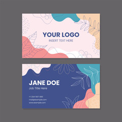 Floral business card pack template set