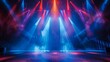 © Kristina - Vivid, colorful spotlights illuminate the stage floor with radiant beams of light intertwining in the performance space.