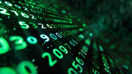Digital data stream in green
