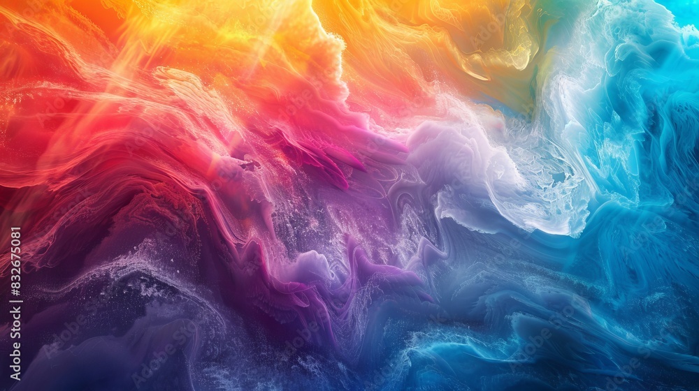 Color Repenting Hope Hope in cancer treatment depicted by a vivid wave of color flooding a ...