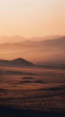 Sticker - Warm hues blanket rolling desert dunes in a serene sunset scene