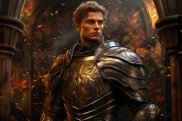 Wall Mural - a steadfast and loyal paladin, sworn to uphold justice and defend the innocent. - generative ai