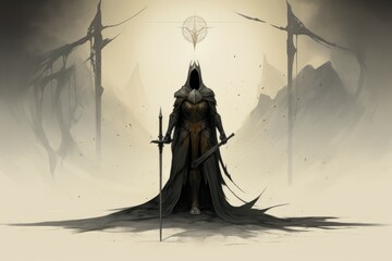 Wall Mural - A steadfast and loyal paladin, sworn to uphold justice and defend the innocent. - Generative AI