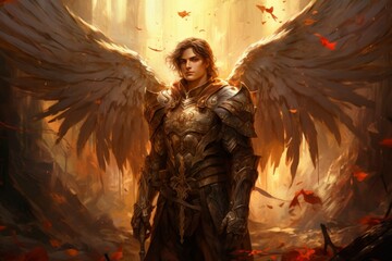 Wall Mural - a steadfast and loyal paladin, sworn to uphold justice and defend the innocent. - generative ai