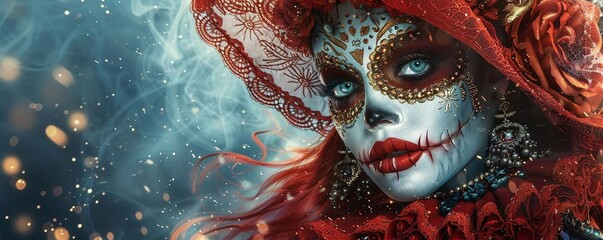 Design a poster for a Halloween masquerade ball